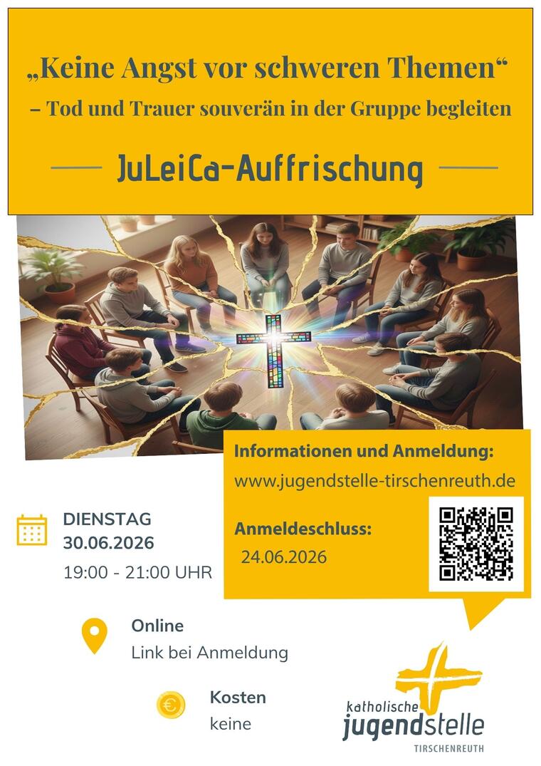 Plakat der Online-Fortbildung zum Thema Tod und Trauer