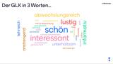 Wordcloud mit den Ergebnissen der TN zu der Frage "Der Gruppenleiterkurs in 3 Worten"